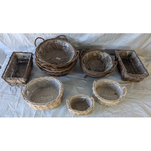 55 - Box Of Assorted Wicker And Woven Baskets