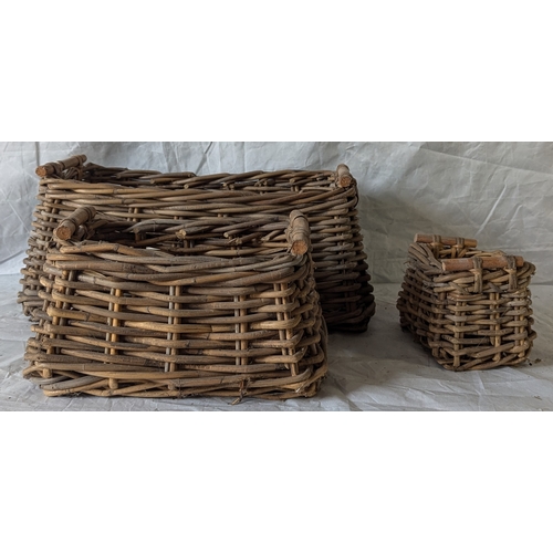 66 - Nest Of 3 Stacking Wicker Baskets