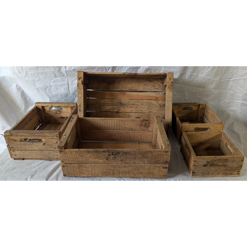 67 - A Nest Of 5 Wooden Crates