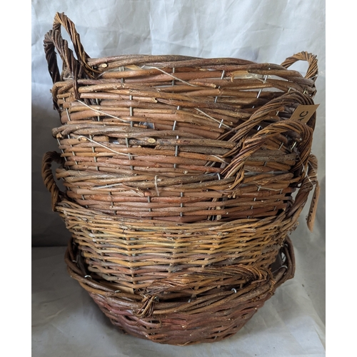 73 - A Large Box Of Wicker Baskets - 17 In Total