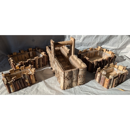 85 - 2x Twig/Branch Nesting Box Sets (2 In Each) And A Branch Trug