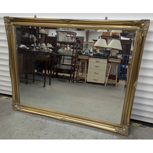 618 - A Very Large Bevelled Glass Gilt Framed Mirror - 132 x 104cm