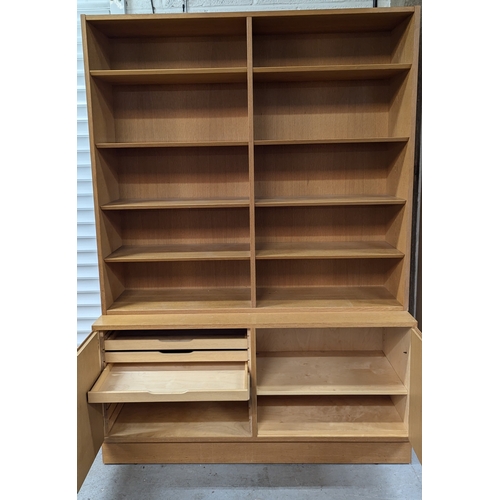 671 - .A 'Danish Control' Scandinavian Design Bookcase Cupboard Unit - 140 x 195 x 44cm