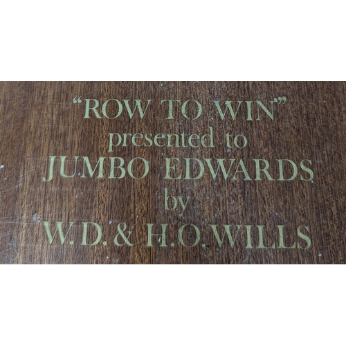 667 - A Special Celluloid Film Reel Presented To Hugh 'Jumbo' Edwards Entitled 'Row To Win' And Celebratin... 