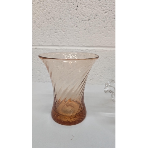 665 - .A Victorian Ruffle Glass Vase, Posy Bowl And Other Glassware