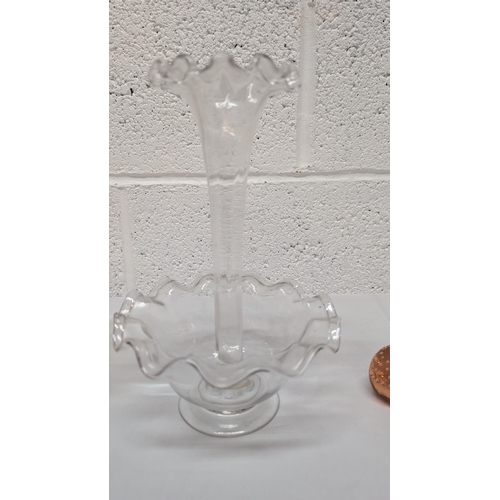 665 - .A Victorian Ruffle Glass Vase, Posy Bowl And Other Glassware