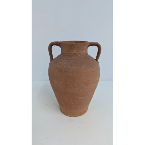 532 - A Terracotta Two Handled Amphora - 35cm Tall