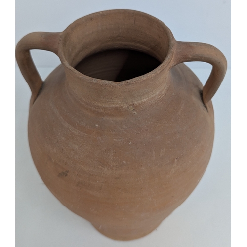 532 - A Terracotta Two Handled Amphora - 35cm Tall