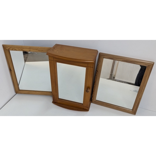 533 - .A Bathroom Cabinet and 2 x Pine Mirrors