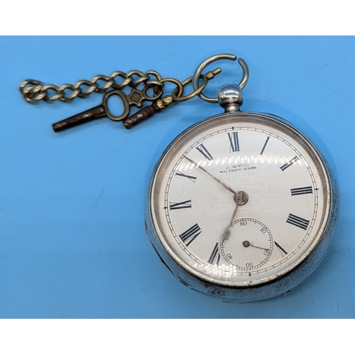 712 - A Silver Waltham Pocket Watch - Running