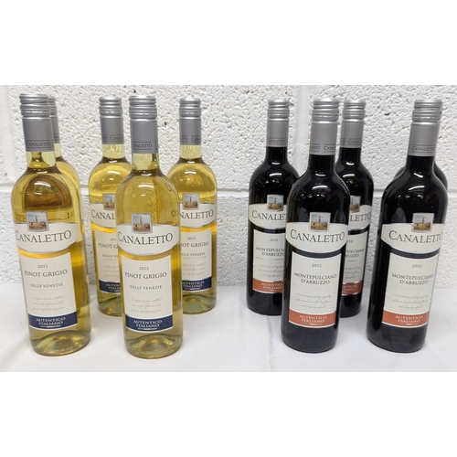 751 - 5 x Bottles Canaletto Pinot Grigio 2013 and 5 x Bottles Montepulcinno D' Abruzza