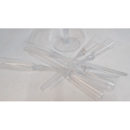 535 - Glass Cake Stand and 6 x Champagne Flutes on Stems ( you have to drink as they will not stand withou... 