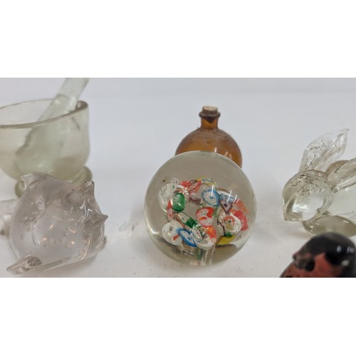 539 - A Selection of Vintage Glass Ornaments, Paperweights etc.