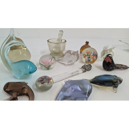 539 - A Selection of Vintage Glass Ornaments, Paperweights etc.