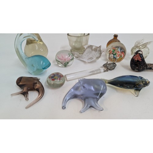 539 - A Selection of Vintage Glass Ornaments, Paperweights etc.