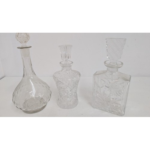 541 - 3 x Vintage Crystal Decanters