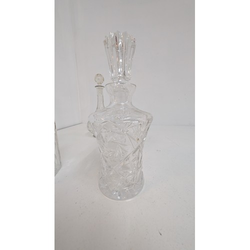 541 - 3 x Vintage Crystal Decanters