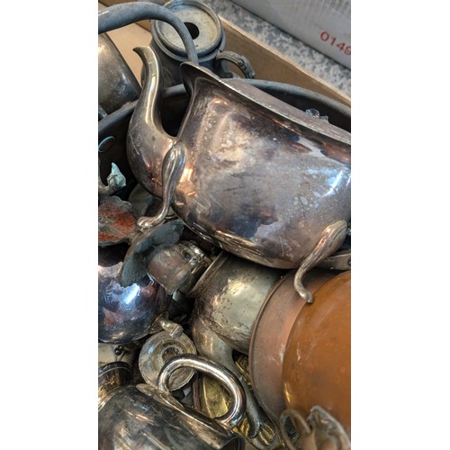 542 - A Glory Box of Pewter, Silverplate, Brassware etc.