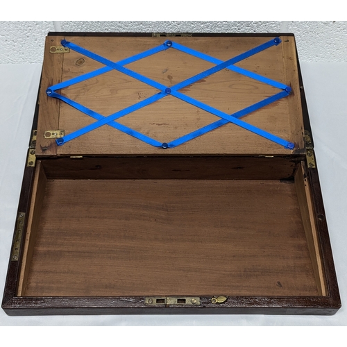 685 - A Mahogany Writing Slope with Brass Fittings 45cm x 15cm x 24cm