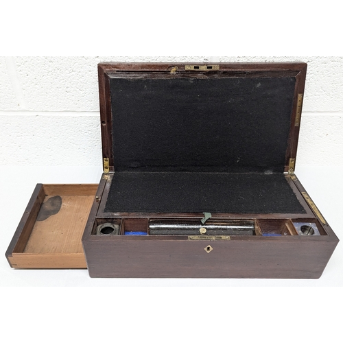 685 - A Mahogany Writing Slope with Brass Fittings 45cm x 15cm x 24cm