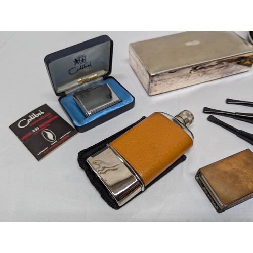 662 - A Collection Of Oddments, Cigarette Cases, Calibri Lighter , Smiths Motor Watch Etc.