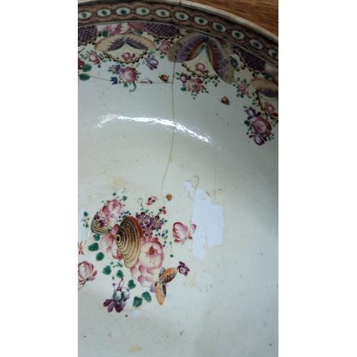 1055 - .A Pair of Antique Fruit Bowls - with cracks and chips as pictured