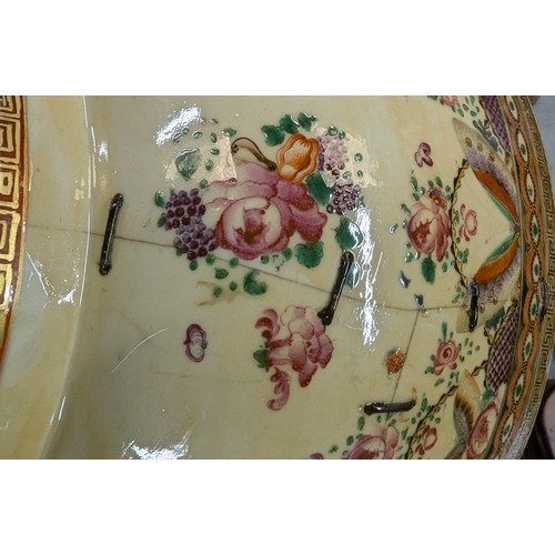 1055 - .A Pair of Antique Fruit Bowls - with cracks and chips as pictured