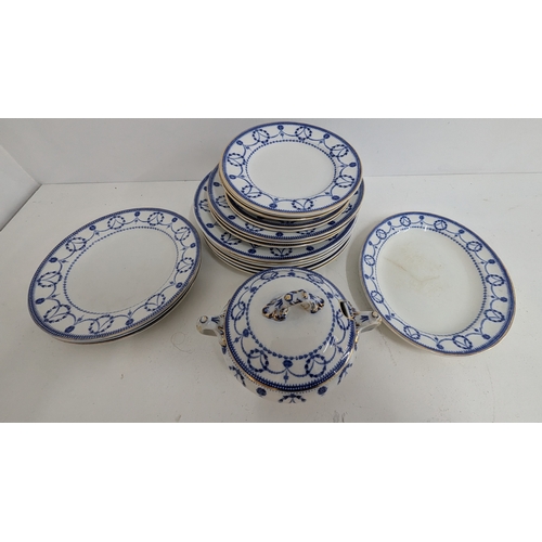 1134 - .Antique Crested Ware Part Dinner Service (some cracks and chips)