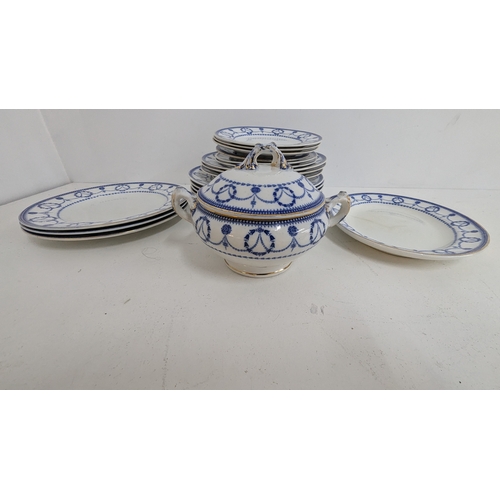 1134 - .Antique Crested Ware Part Dinner Service (some cracks and chips)