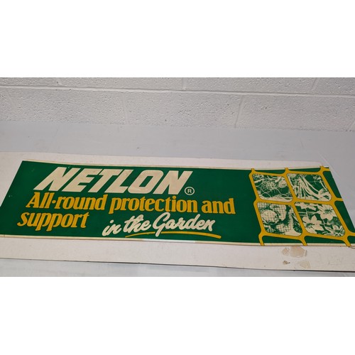 1106 - .Vintage Shop Display Plastic Signage ICI  122 x 41cm and Netlon 108 x 30cm