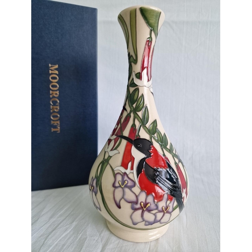 11 - Moorcroft ‘Eastern Spinebill’ Vase, Designed by Vicky Lovatt, The 5 Star Award Design Piece for 2017... 