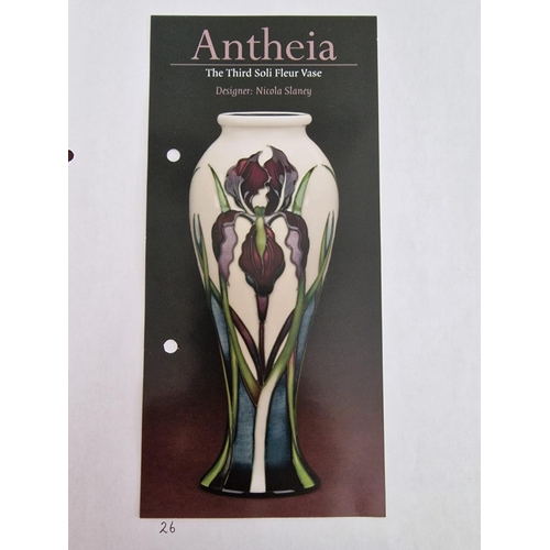 26 - Moorcroft ‘Anthea’ Vase, 2009 Annual Club Vase and Third of Three in the 'Soli Fleur' Collector's Cl... 