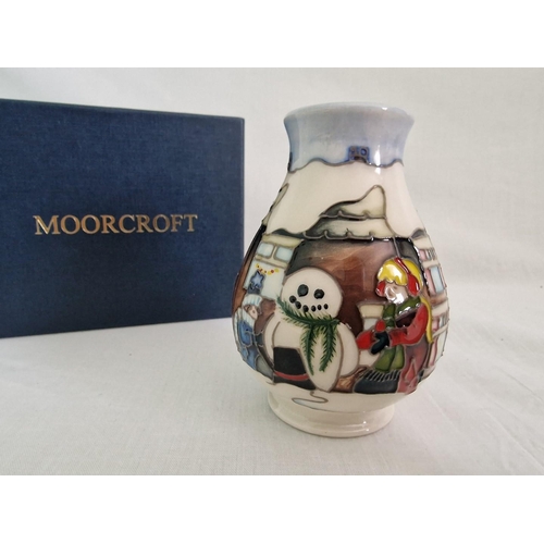 55 - Moorcroft ‘Christmas Morning’ Vase, Designed by Vicky Lovatt, 7/3 Shape, Signed to Base with Origina... 