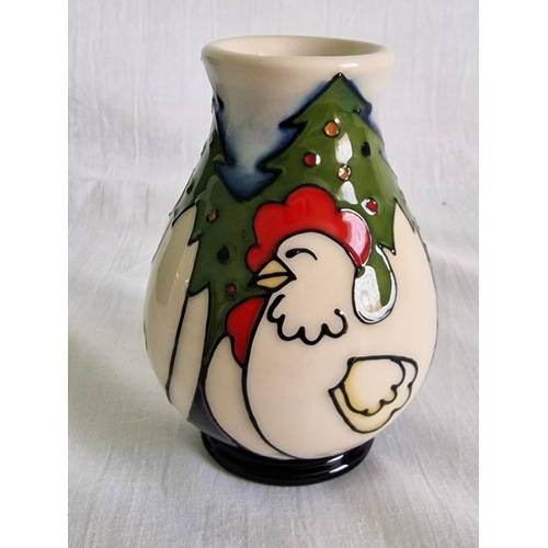 58 - Moorcroft ‘Twelve Days of Christmas’ Vase ‘Three French Hens’, Designed by Kerry Goodwin, Dated 2013... 