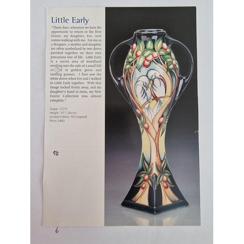 6 - Moorcroft ‘Little Early’ Vase, Designed by Rachel Bishop, Limited Numbered Edition 143/150, Dated 20... 