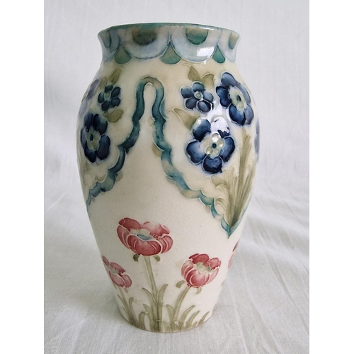 68 - Antique Macintyre 'Florian' Vase, by William Moorcroft, Circa 1904-1913, with Poppy and Forget Me-Kn... 