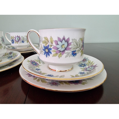 78 - Set of 6 x Paragon 'Cherwell' Fine Bone China Trios, (Cup, Saucer and Side Plate), Made in England, ... 