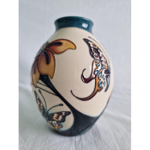 8 - Moorcroft Trial Vase, Decorated in Flowers and Butterfly, Dated, 5-6-07, Signed to Base, with Origin... 