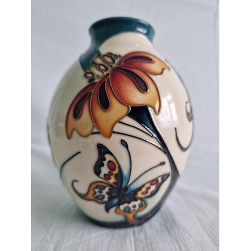 8 - Moorcroft Trial Vase, Decorated in Flowers and Butterfly, Dated, 5-6-07, Signed to Base, with Origin... 