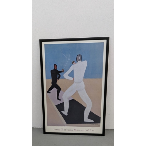 1295 - .Milton Avery 'Fencers' 1944 Large Framed Print