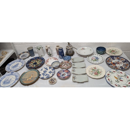 1155 - .A Collection of Antique Chinaware inc. Royal Doulton Malvern, Lattice Plate, Japanese Imari plate, ... 