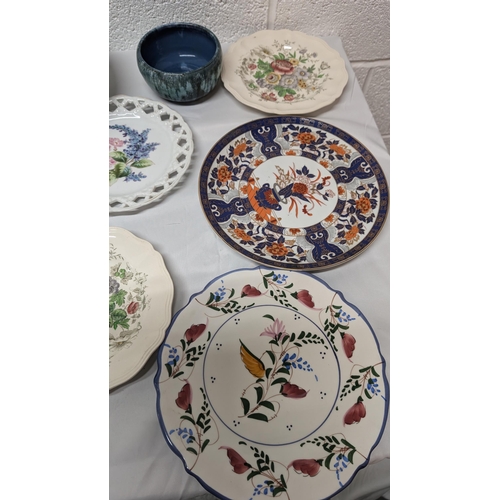 1155 - .A Collection of Antique Chinaware inc. Royal Doulton Malvern, Lattice Plate, Japanese Imari plate, ... 