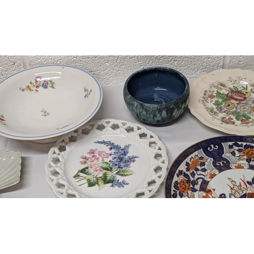 1155 - .A Collection of Antique Chinaware inc. Royal Doulton Malvern, Lattice Plate, Japanese Imari plate, ... 