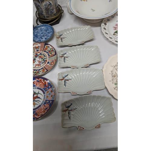 1155 - .A Collection of Antique Chinaware inc. Royal Doulton Malvern, Lattice Plate, Japanese Imari plate, ... 