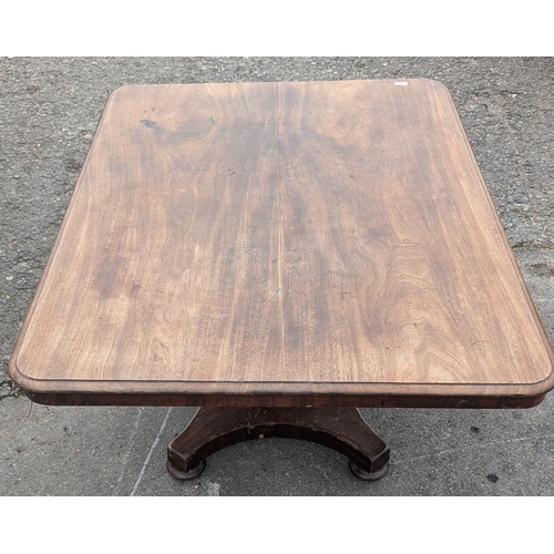 1164 - ...Tilt Top Table With Column Base - 74 x 140 x 107cm