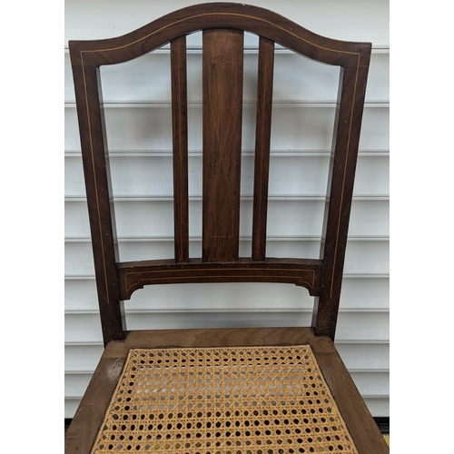 767 - .Small Wood Framed Chair With Rattan Seat