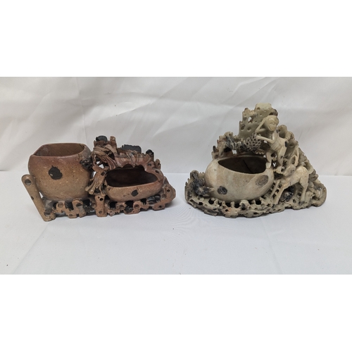 1175 - .A Pair Of Chinese Soapstone Carvings