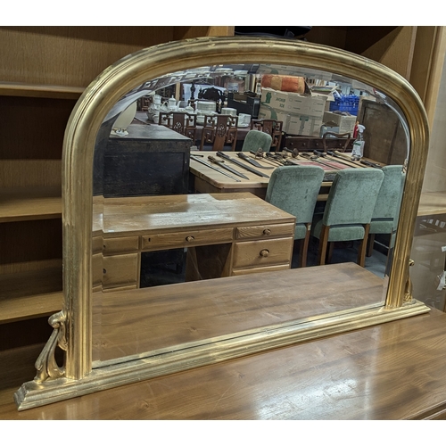 871F - .A Gilt Over Mantle Mirror - 124 x 78cm