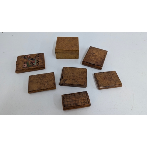 1148 - .A Collection of Antique Karelian Wood Cigarette Cases