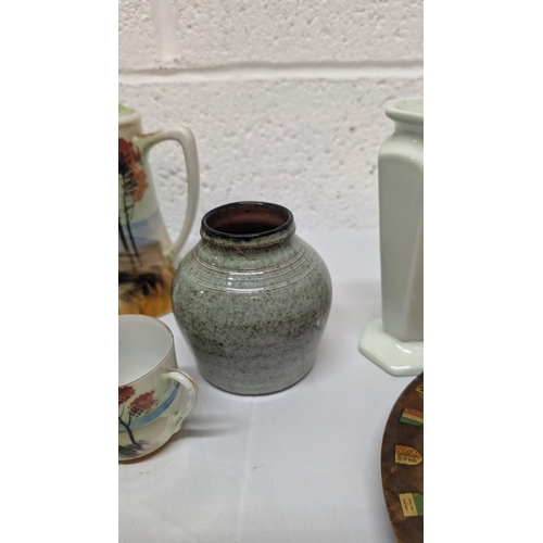 1152 - .An Assortment Of China And Pottery Including Japanese Hand Painted Coffee Pot, Denby Etc.